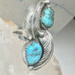 Long Navajo ring turquoise Ellen Myrtle feathers size 6 sterling silver women