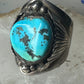 Navajo ring Turquoise heavy band size 10 sterling silver women men
