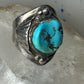 Navajo ring Turquoise heavy band size 10 sterling silver women men