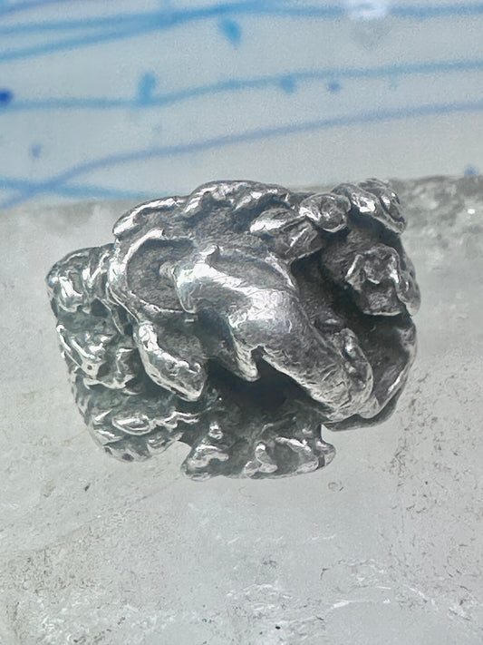 Cougar Ring vintage brutalist band size 8 sterling silver women girls