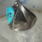 Navajo ring Turquoise heavy band size 10 sterling silver women men