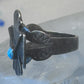 Navajo Phoenix ring thunderbird turquoise size 7 sterling silver pinky women girls