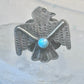 Navajo Phoenix ring thunderbird turquoise size 7 sterling silver pinky women girls