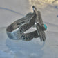 Navajo Phoenix ring thunderbird turquoise size 7 sterling silver pinky women girls