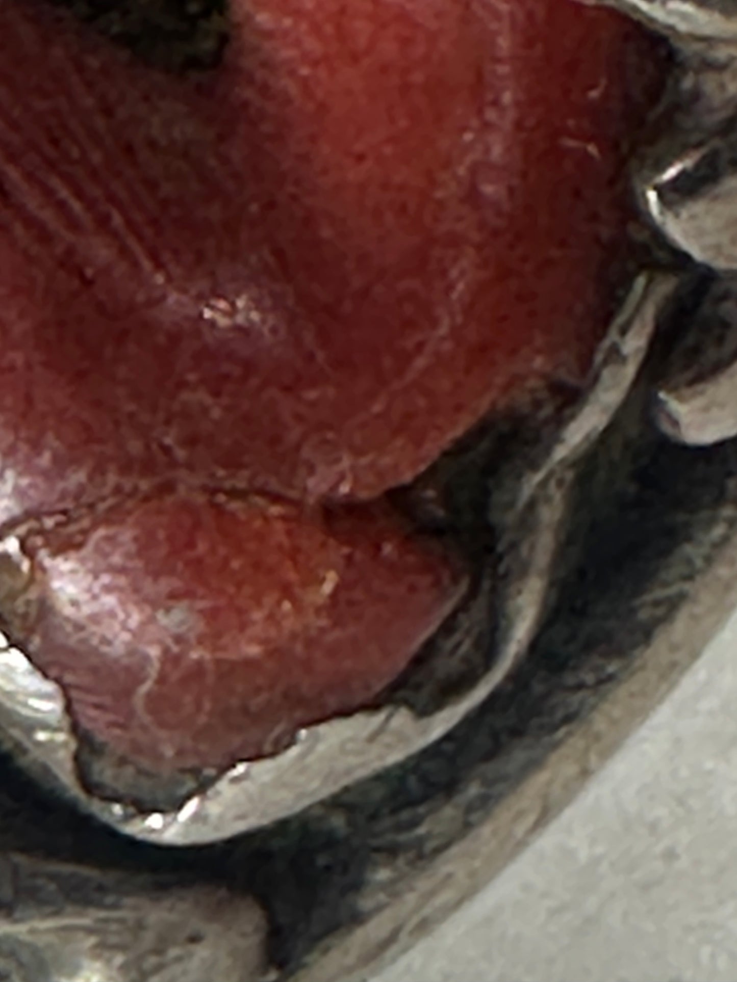 Navajo ring Turquoise Coral heavy band size 10 sterling silver women men