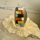 Navajo ring size 10.75 Loloma style cobblestone turquoise Coral  Onyx MOP sterling silver women men