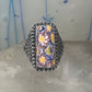 Millefiori floral ring size 9.25 sterling silver flowers long knuckle band women girls