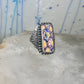 Millefiori floral ring size 9.25 sterling silver flowers long knuckle band women girls
