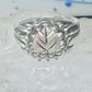Black Hills Gold Ring leaf band size 7.75 sterling silver women men