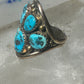 Navajo ring Turquoise cluster cigar band size 5.5 sterling silver women pinky