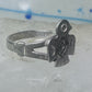 Navajo phoenix Ring Bell trading thunderbird band size 7 sterling silver women girls
