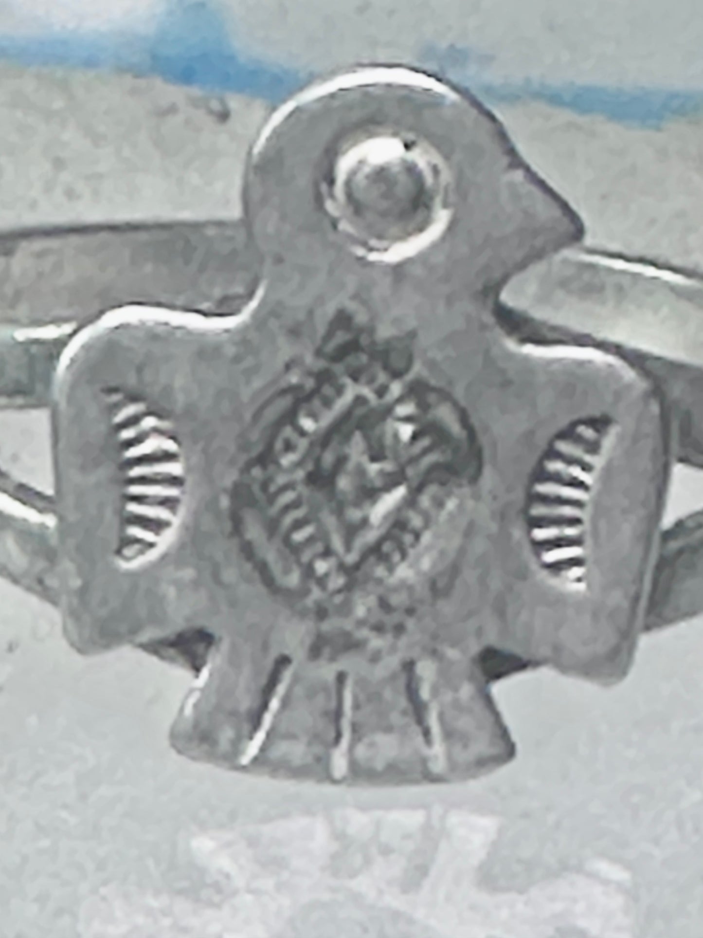 Navajo phoenix Ring Bell trading thunderbird band size 7 sterling silver women girls