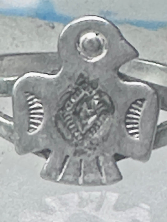 Navajo phoenix Ring Bell trading thunderbird band size 7 sterling silver women girls