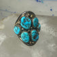 Navajo ring Turquoise cluster cigar band size 5.5 sterling silver women pinky