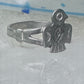 Navajo phoenix Ring Bell trading thunderbird band size 7 sterling silver women girls
