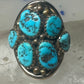 Navajo ring Turquoise cluster cigar band size 5.5 sterling silver women pinky