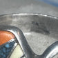 Vintage Zuni Multi-Stone Inlay Wave Band Ring Sterling Silver Size 5.25