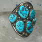 Navajo ring Turquoise cluster cigar band size 5.5 sterling silver women pinky