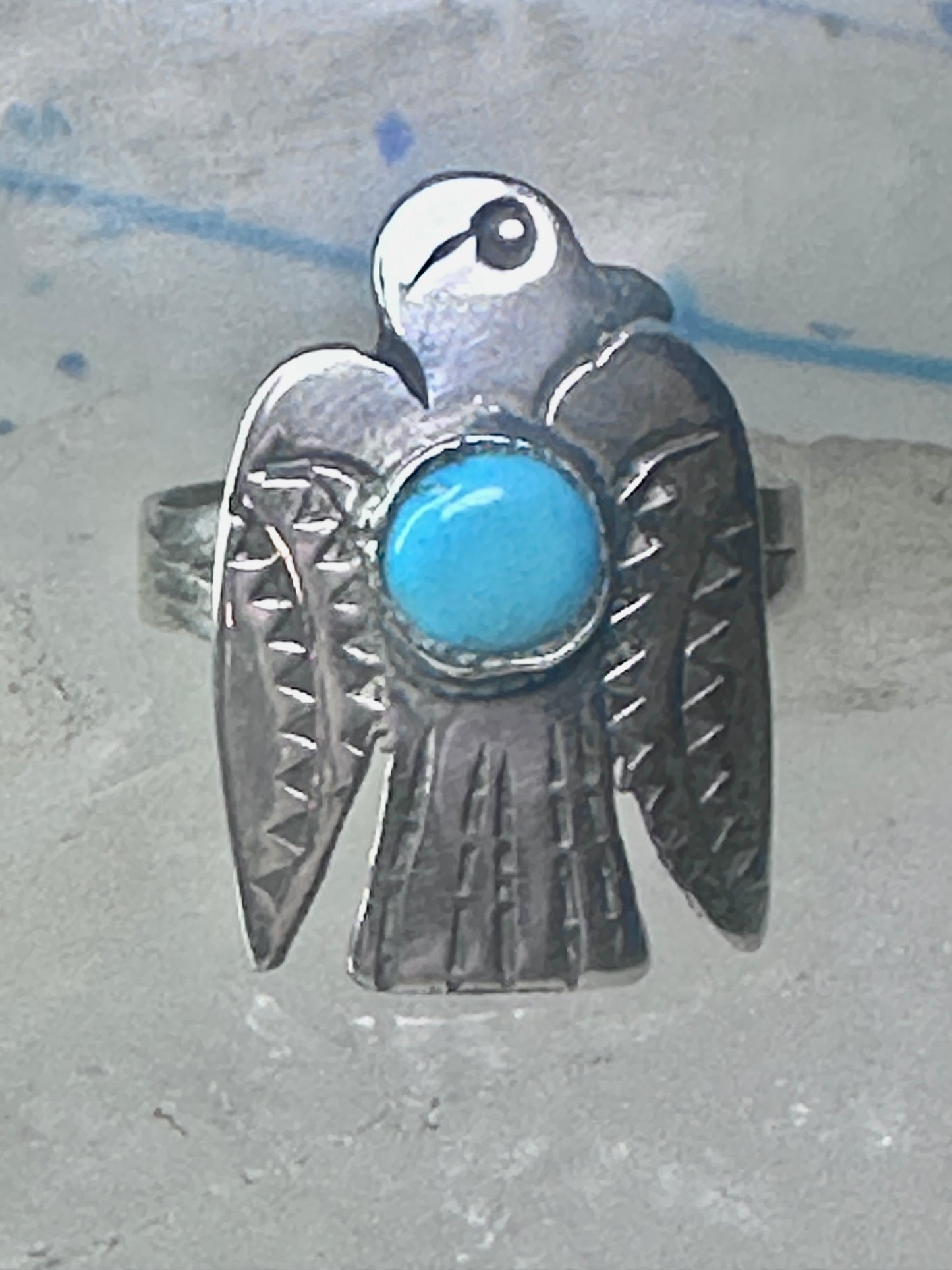 Navajo phoenix Ring Bell trading thunderbird band size 11.50 sterling silver women men