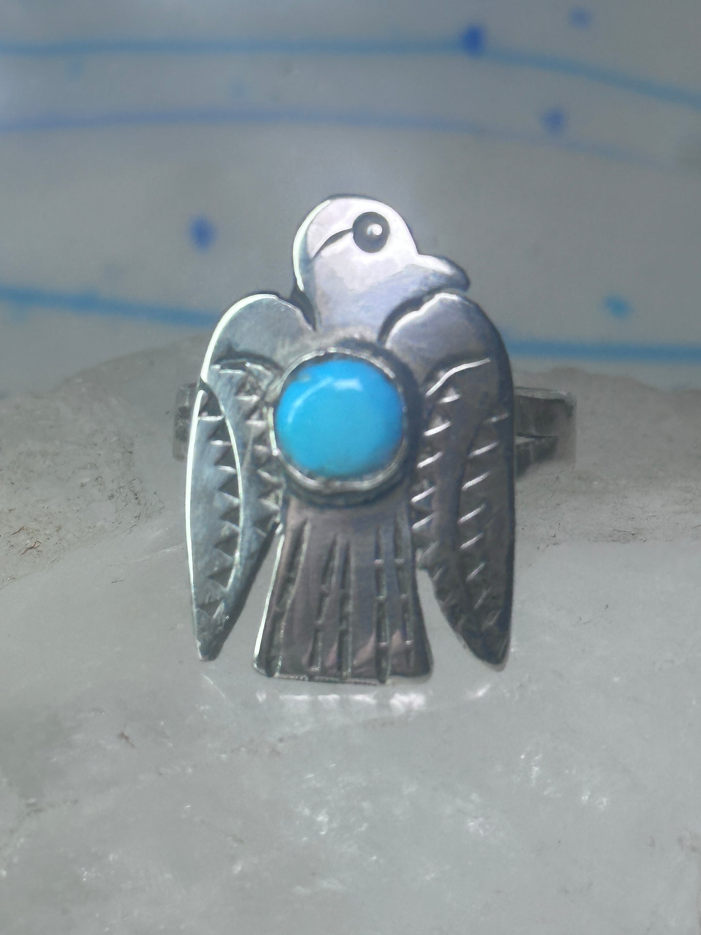 Navajo phoenix Ring Bell trading thunderbird band size 11.50 sterling silver women men