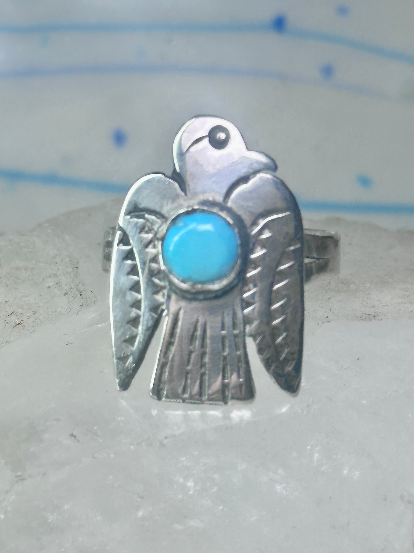Navajo phoenix Ring Bell trading thunderbird band size 11.50 sterling silver women men