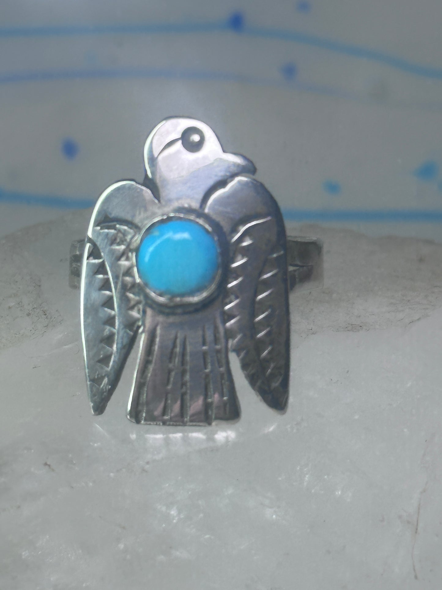 Navajo phoenix Ring Bell trading thunderbird band size 11.50 sterling silver women men