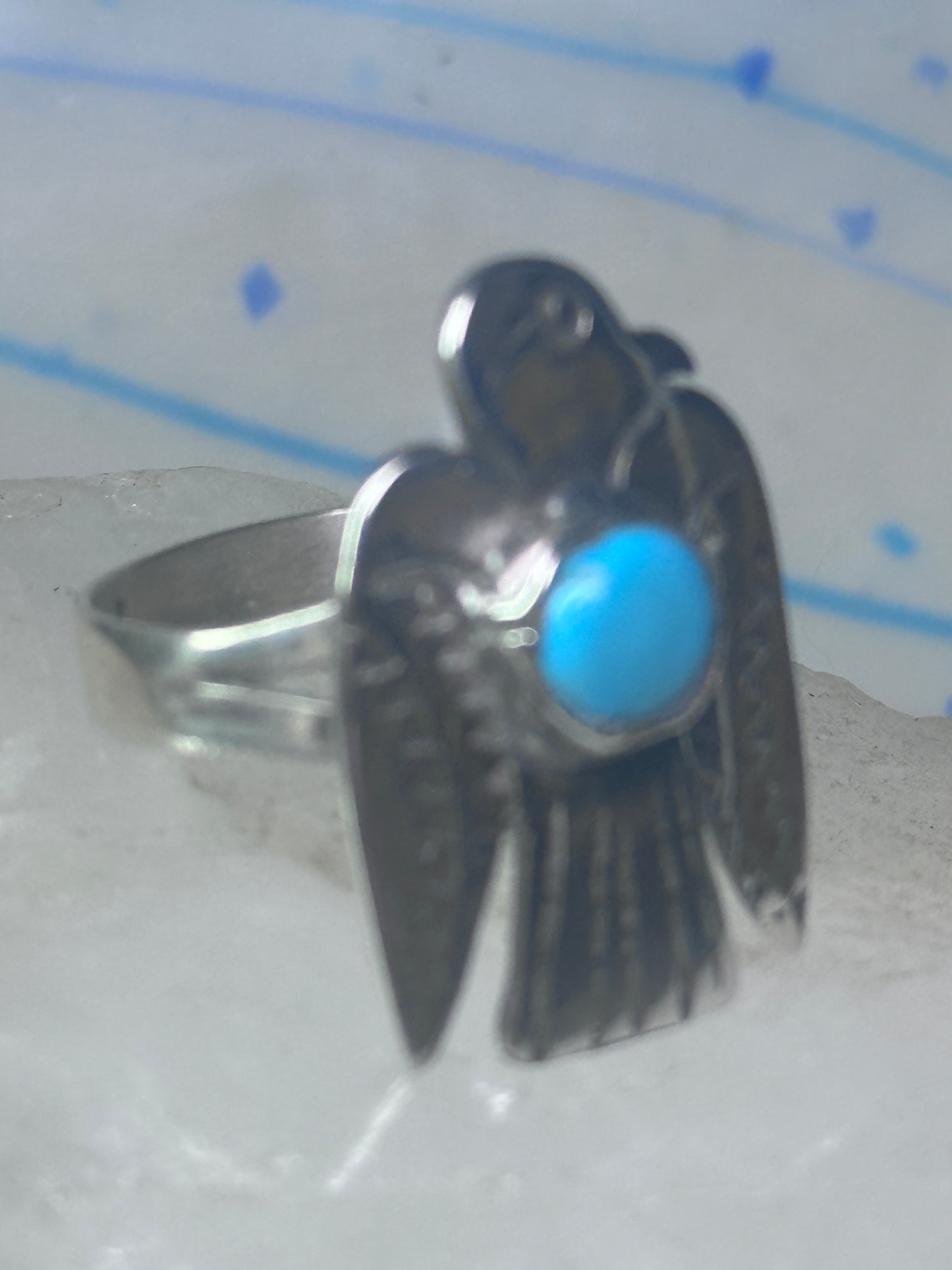 Navajo phoenix Ring Bell trading thunderbird band size 11.50 sterling silver women men