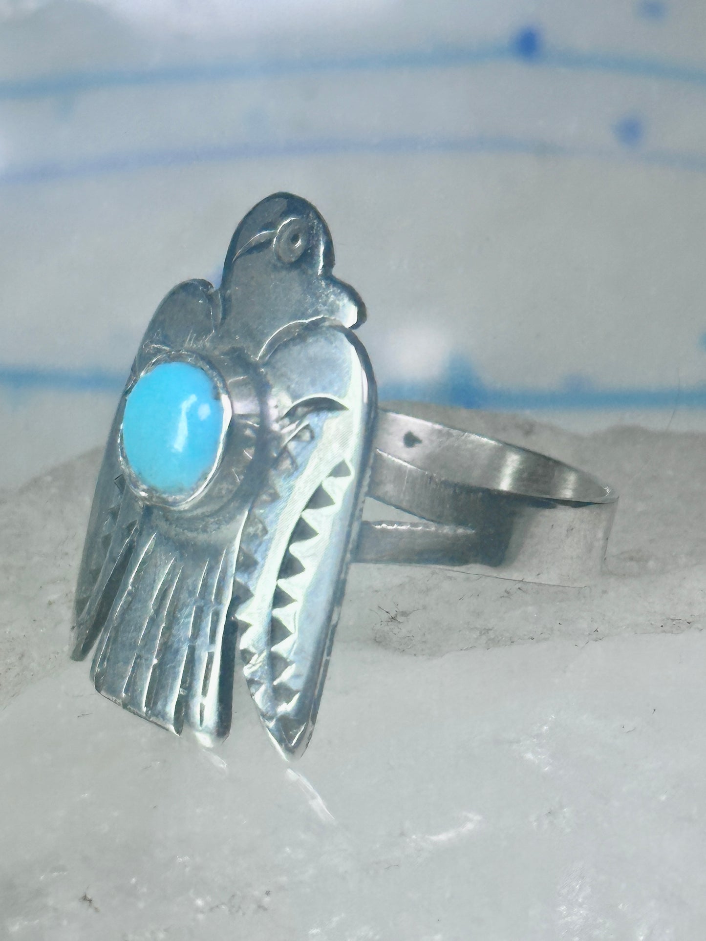 Navajo phoenix Ring Bell trading thunderbird band size 11.50 sterling silver women men