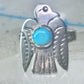 Navajo phoenix Ring Bell trading thunderbird band size 11.50 sterling silver women men