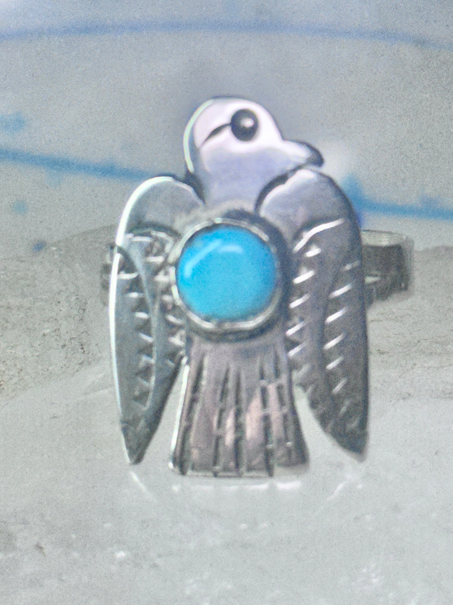 Navajo phoenix Ring Bell trading thunderbird band size 11.50 sterling silver women men