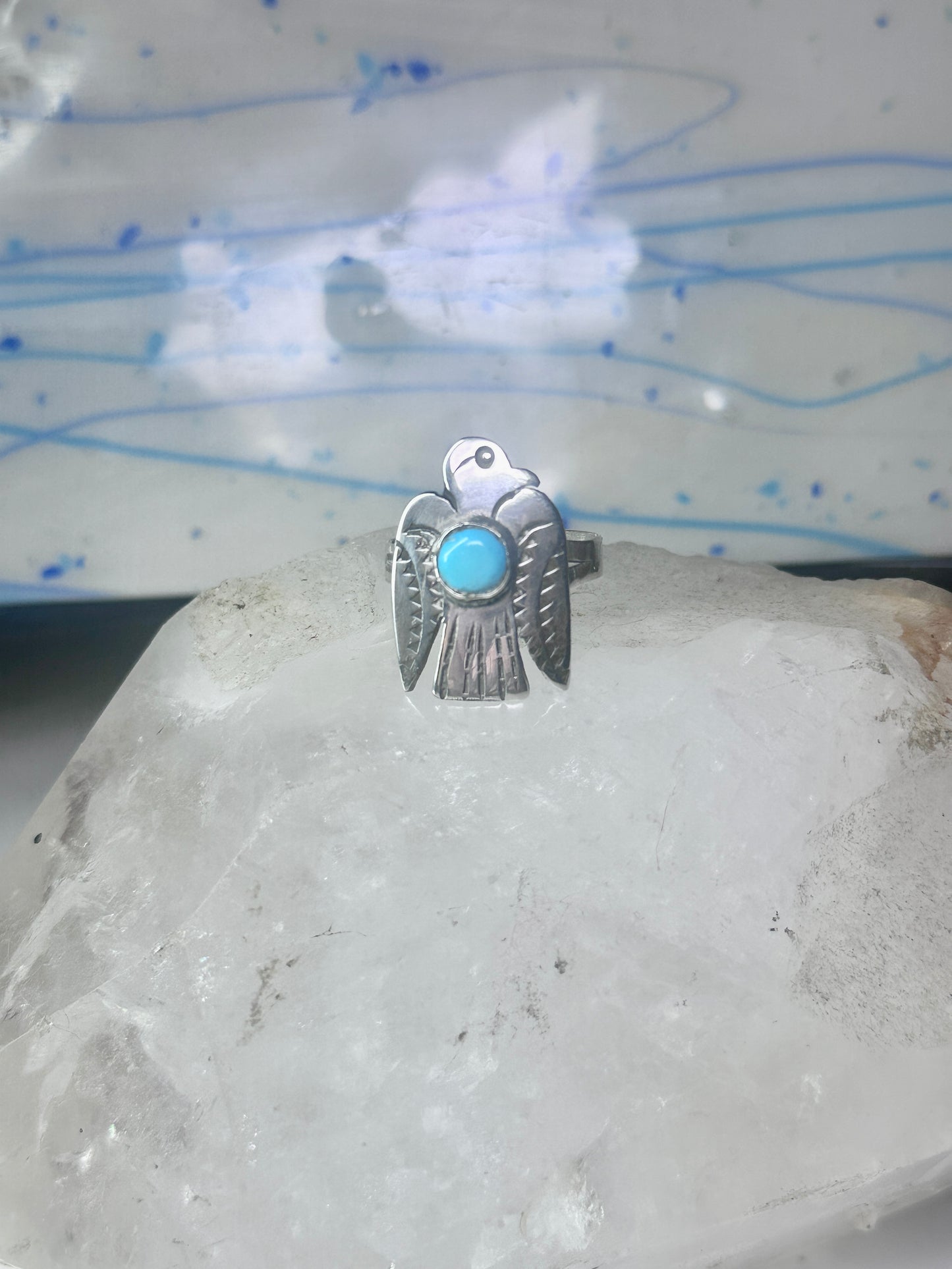 Navajo phoenix Ring Bell trading thunderbird band size 11.50 sterling silver women men