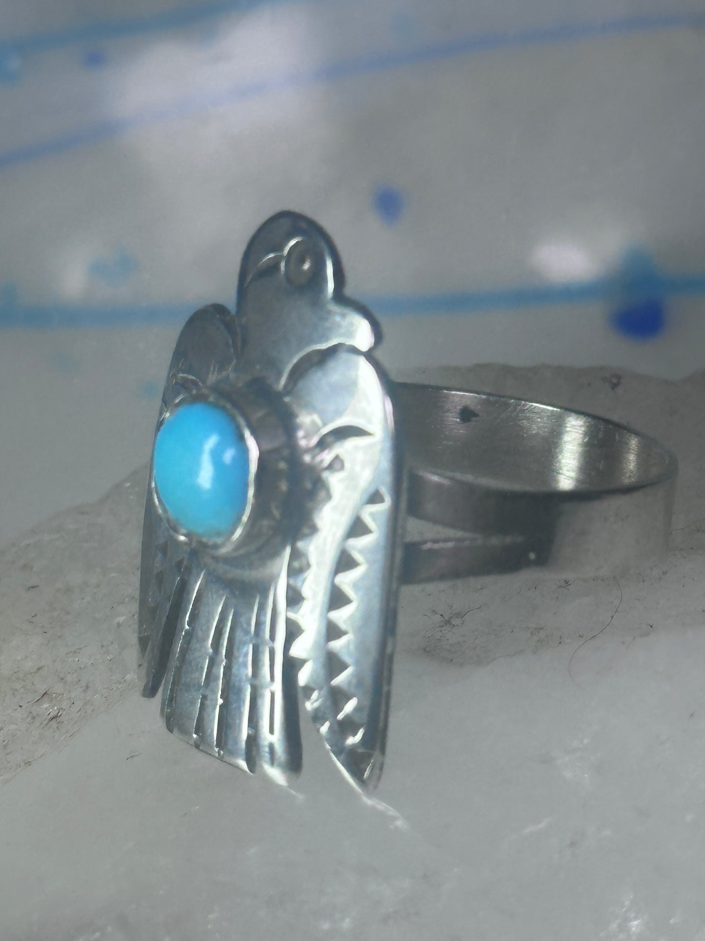 Navajo phoenix Ring Bell trading thunderbird band size 11.50 sterling silver women men