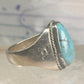 Navajo ring Turquoise heavy band size 9.75 sterling silver