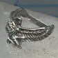 Vintage Sterling Silver Winged Goddess Isis Ring Size 5 Pinky Band 2.5g