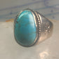 Navajo ring Turquoise heavy band size 9.75 sterling silver