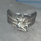 Vintage Sterling Silver Winged Goddess Isis Ring Size 5 Pinky Band 2.5g