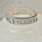Love Peace Hope Faith ring spinner band Lavaggi size 9 sterling silver women