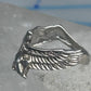 Vintage Sterling Silver Winged Goddess Isis Ring Size 5 Pinky Band 2.5g