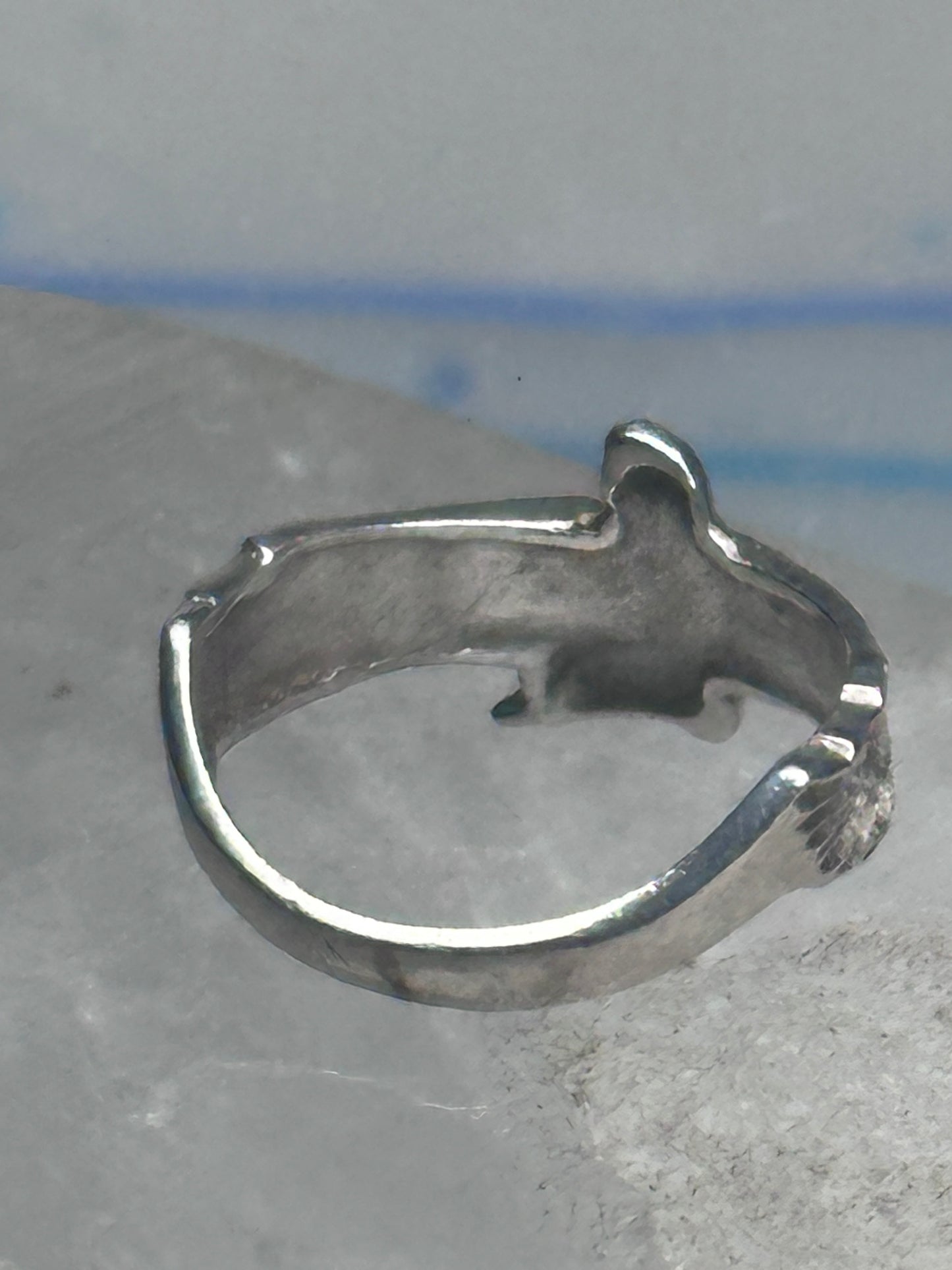 Vintage Sterling Silver Winged Goddess Isis Ring Size 5 Pinky Band 2.5g
