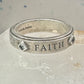 Love Peace Hope Faith ring spinner band Lavaggi size 9 sterling silver women