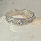 Love Peace Hope Faith ring spinner band Lavaggi size 9 sterling silver women