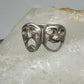 Comedy tragedy ring faces band comic tragic theatrical size 7.75 sterling silver women