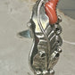 Navajo ring coral feather size 5.50 Rolanda Martinez sterling silver women