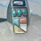 Navajo Ring turquoise coral onyx mop band size 11 sterling silver men