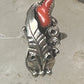 Navajo ring coral feather size 5.50 Rolanda Martinez sterling silver women