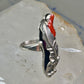 Navajo ring coral feather size 5.50 Rolanda Martinez sterling silver women