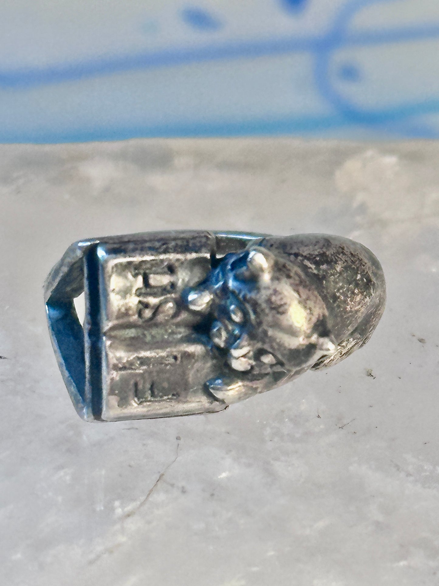 Cat ring reading fish book Kabana sterling silver band size 5 girls women