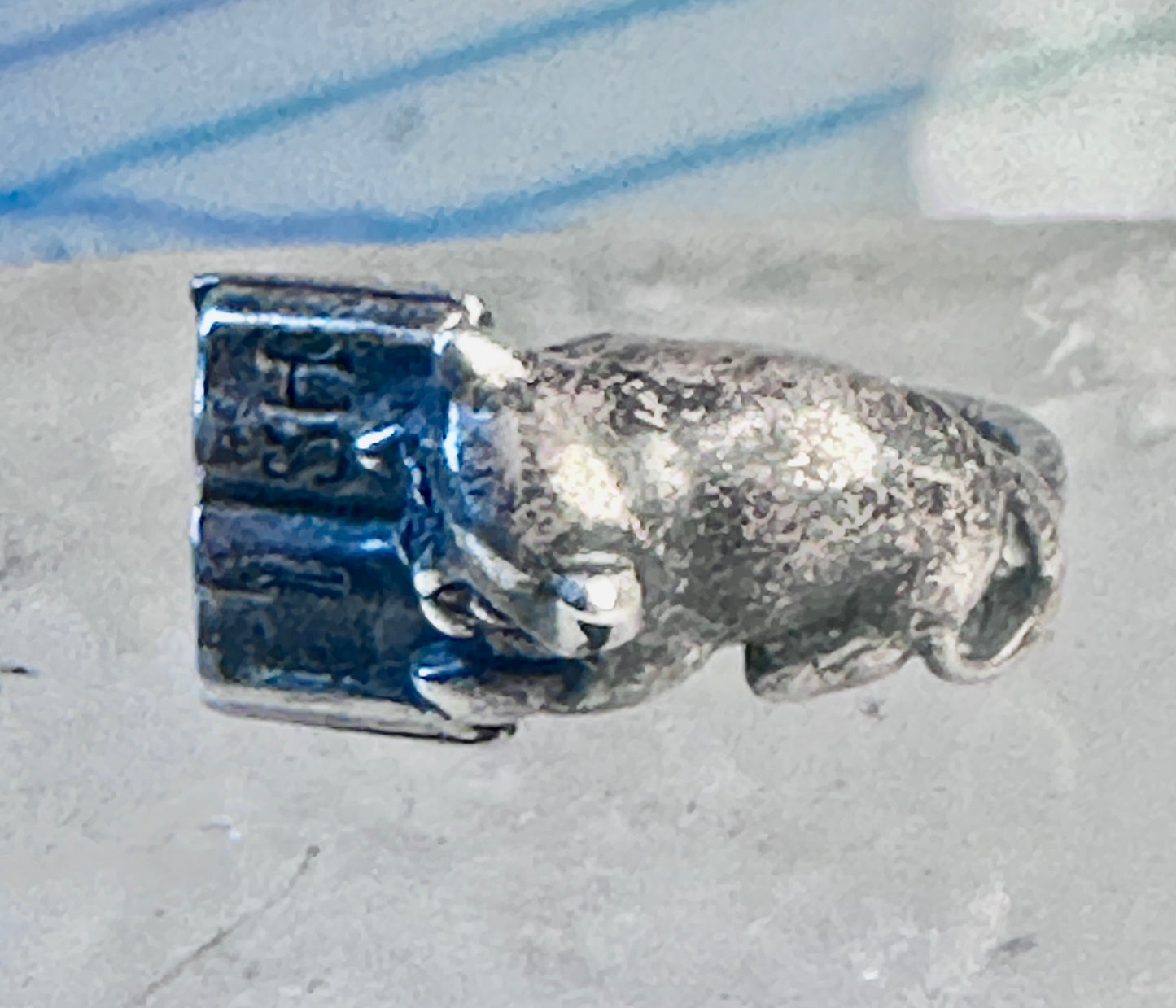 Cat ring reading fish book Kabana sterling silver band size 5 girls women