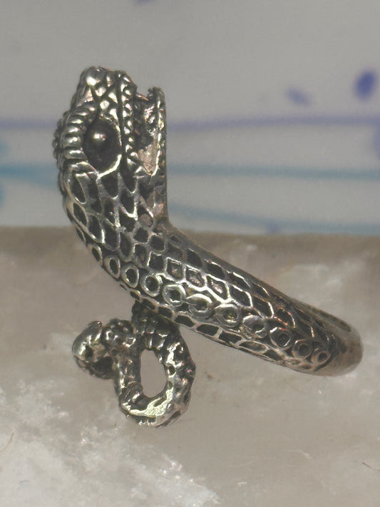 intage Sterling Silver Coiled Snake Serpent Wrap Ring - Size 5.