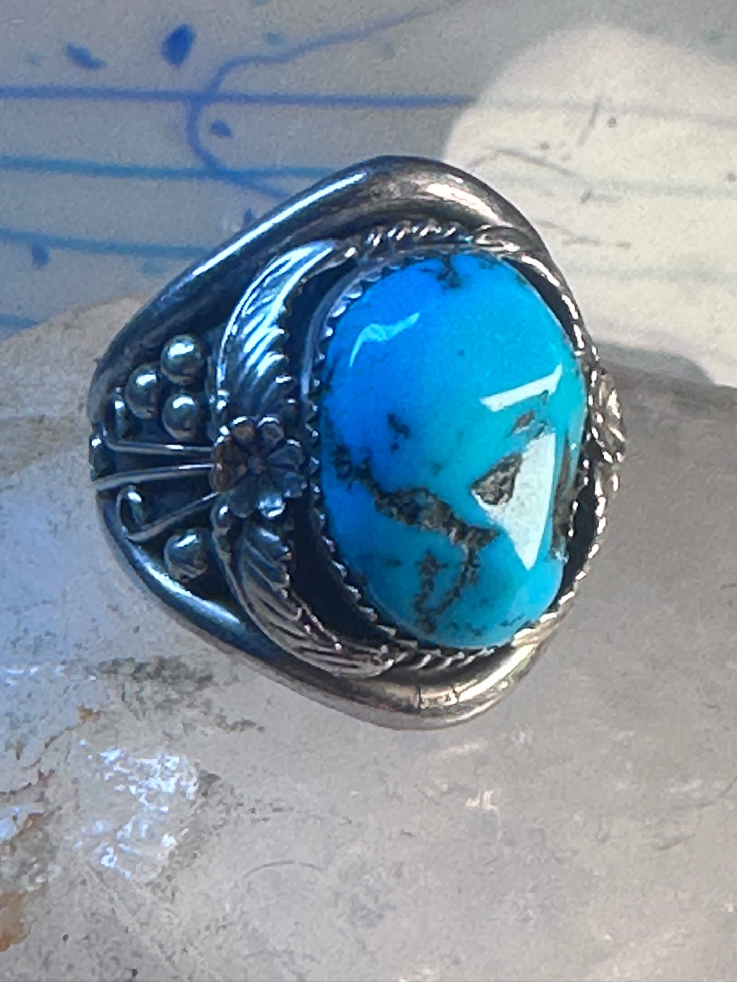 Navajo ring turquoise sterling silver band size 12.25 girls women